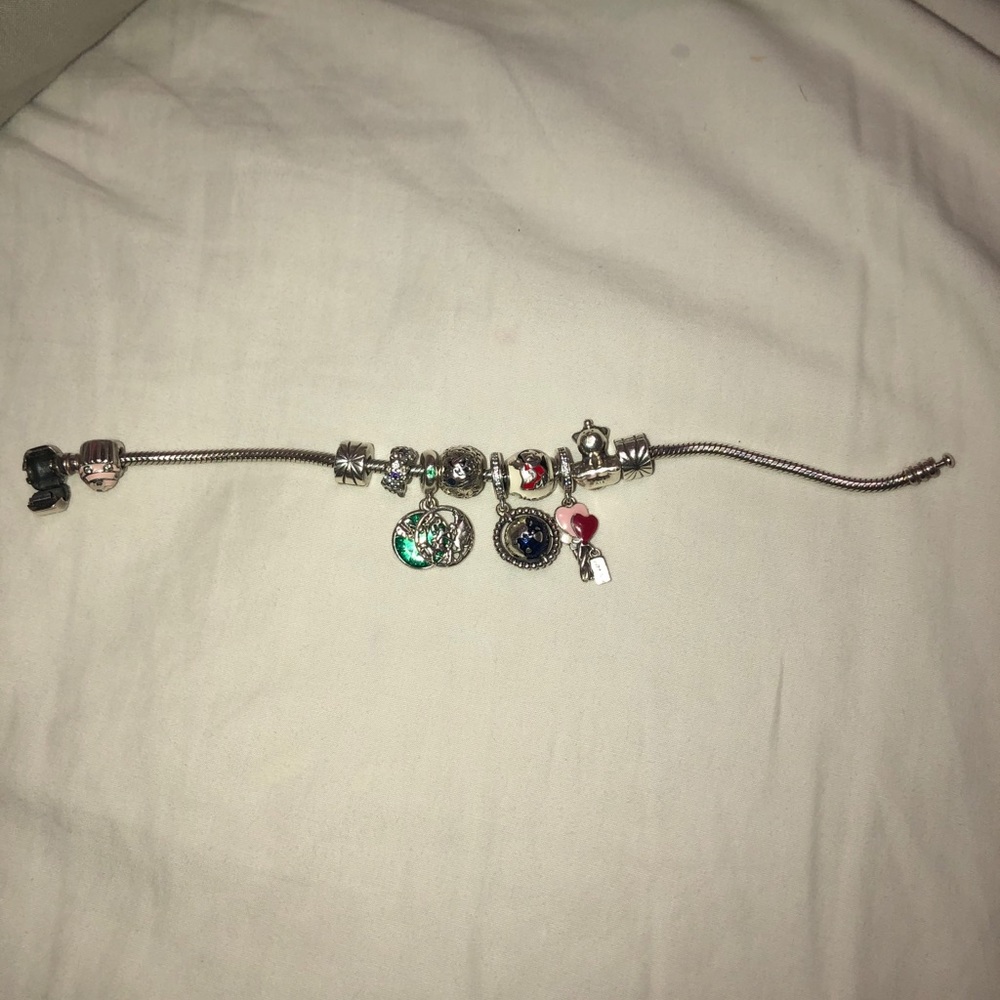 PANDORA BRACELET WITH 8+ CHARMS !!